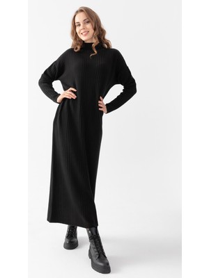 Irmak Kerekli Fitilli Oversize Triko Elbise 811134