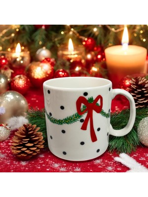 Kapella Kurdele Puantiyeli Desenli Porselen Kupa