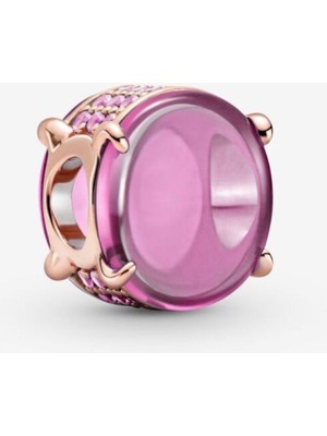 Hector Co Jewellery Pembe Oval Kabaşon Charm