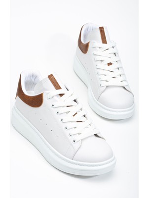 Shemard Fersatie Beyaz - Taba Kadın Sneaker Günlük Ayakkabı