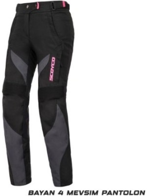 Ebakbak Motosiklet Kadın Pantolonu Korumalı 4 Mevsim Maxdura Kumaş Women Motor Pantolon Siyah Pink