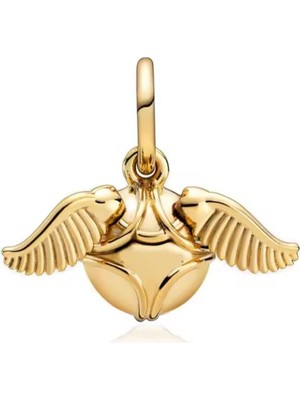 Lines Bijuteri Harry Potter Golden Snitch Hareketli Kanatlar Charm 925 Ayar Gümüş