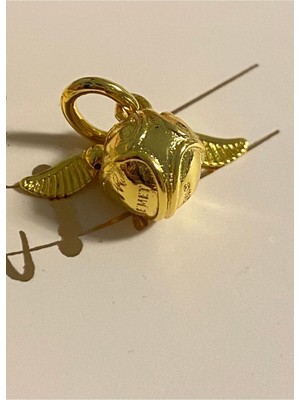 Lines Bijuteri Harry Potter Golden Snitch Hareketli Kanatlar Charm 925 Ayar Gümüş