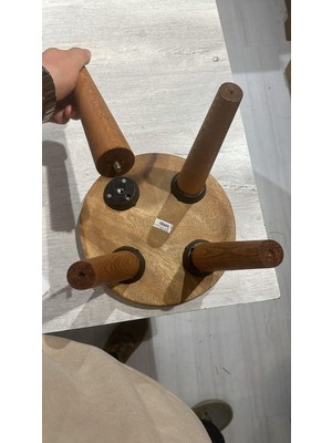 Miamantra Uğur Böceği Figürlü Ahşap Çocuk Taburesi / Ahşap Boyalı ve Oymalı Çocuk Tabure (Portatif Ayaklı )Yükseklik: 24 Cm, Çap: 26 cm