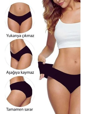 Papatya Lazer Kesim Siyah Külot 3'lü Paket