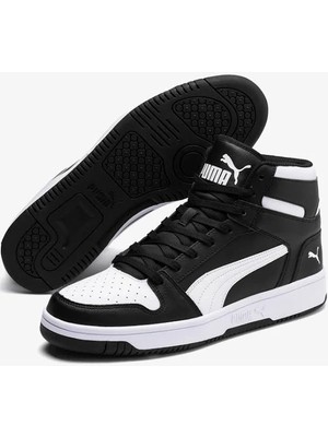 Puma Rebound Layup Sl Erkek Bilekli Günlük Ayakkabı 36957301 Siyah Beyaz