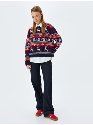 Koton Bisiklet Yaka Uzun Kollu Yılbaşı Kazağı