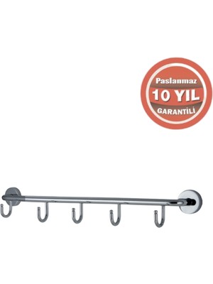 Çelik Banyo Paslanmaz Pirinç Eser 5’li Askılık