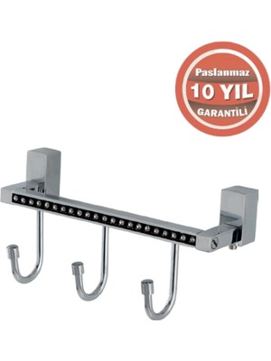 Çelik Banyo Paslanmaz Pirinç Swwor 3’lü Askılık