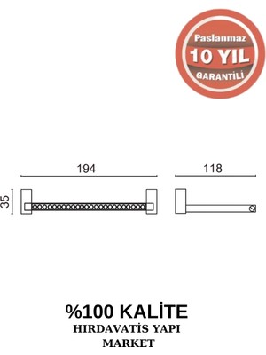 Çelik Banyo Paslanmaz Pirinç Swwor Kare Havluluk