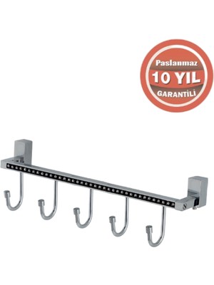 Çelik Banyo Paslanmaz Pirinç Swwor 5’li Askılık