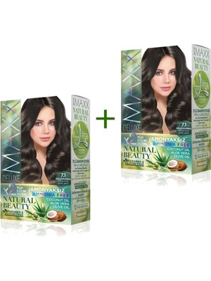 2 Paket Natural Beauty Amonyaksız Saç Boyası 7.1 Küllü Kumral