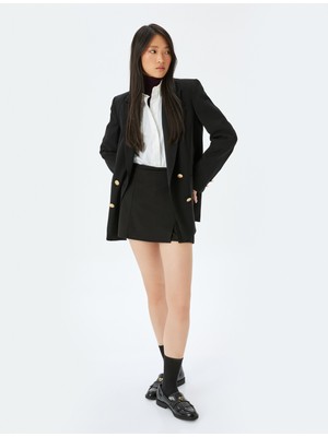 Koton Standart Bel Yırtmaç Detaylı Mini Şort Etek