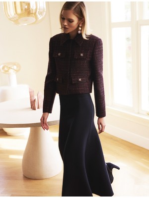 Koton x Melis Ağazat - Standart Bel Balık Fit Uzun Triko Etek