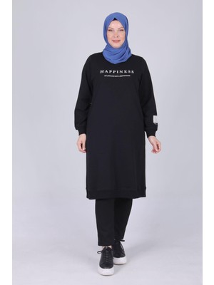 ottomanwear.com Büyük Beden Iki Iplik Tunik Siyah OTW2046