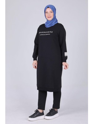 ottomanwear.com Büyük Beden Iki Iplik Tunik Siyah OTW2046