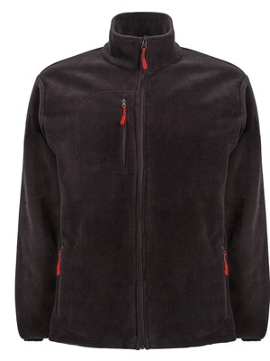 Selçuklu Plus Polar Hırka 3 Cepli Fermuarlı Siyah