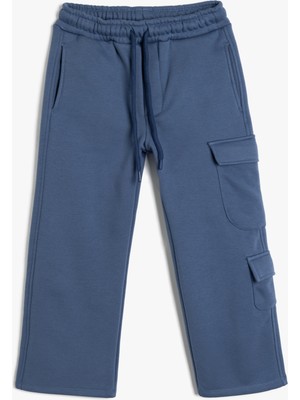 Koton Oversize Eşofman Altı Kargo Cep Detaylı Beli Bağcıklı Pamuk Karışımlı