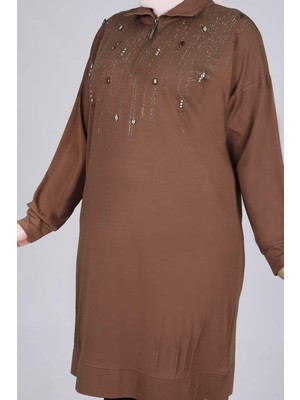 ottomanwear.com Büyük Beden Tunik Kahve OTW20103