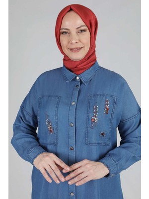 ottomanwear.com Büyük Beden Tunik Mavi OTW23024