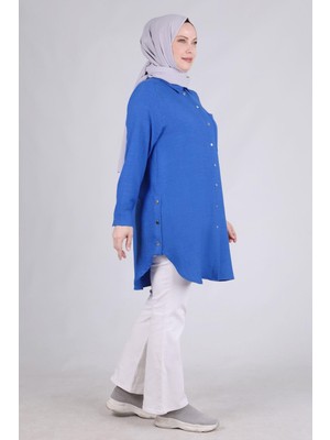 ottomanwear.com Büyük Beden Tunik Saks OTW2336