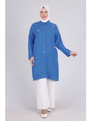 ottomanwear.com Büyük Beden Tunik Saks OTW2335