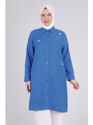 ottomanwear.com Büyük Beden Tunik Saks OTW2335