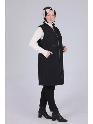 ottomanwear.com Büyük Beden Kapitone Yelek Siyah OTW3002