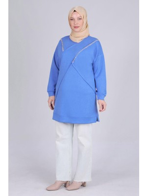 ottomanwear.com Büyük Beden Tunik Gök Mavi OTW20105