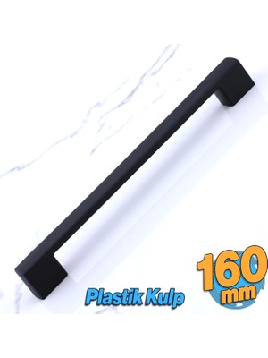 Siyah Badem10 Gölcük 160 mm Sert Plastik Kulp Ergonomik ve Şık Mobilya Çekmece Kulpu
