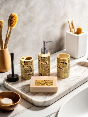 Arma House  4'lü La Vie Est Belle Seramik Banyo Seti (5)