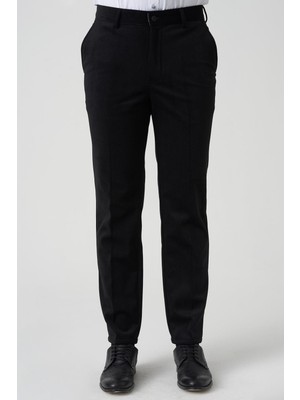 White Stone Amora P1031 Slim Fit Pamuklu Kadife Pantolon Siyah