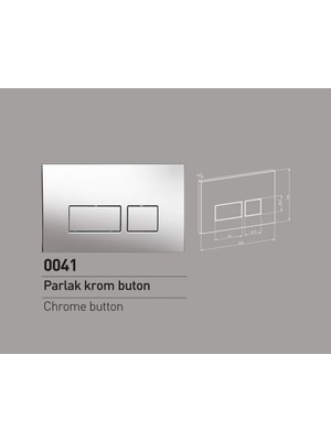 Nkp Gömme Rezervuar Kumanda Paneli Dikdörtgen Krom