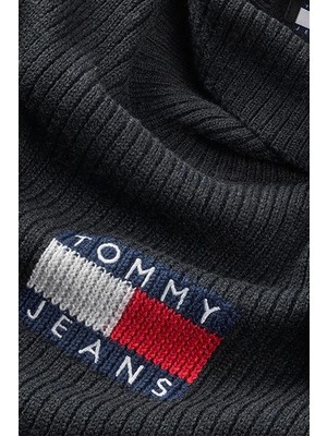 Tommy Hilfiger Kadın Siyah Melange Turtleneck Kazak