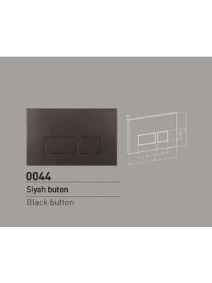 Nkp Gömme Rezervuar Kumanda Paneli Dikdörtgen Siyah