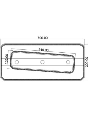 Yıldız Modern Avize LED 52W 70x30cm Alüminyum Profil Siyah Dorbien-ER-10383-2KY-BSY