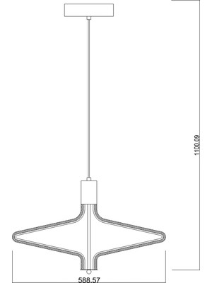 Yıldız Modern Avize LED 64W 60x60cm Alüminyum Profil Siyah Dorbien-EV-10380-6BSY