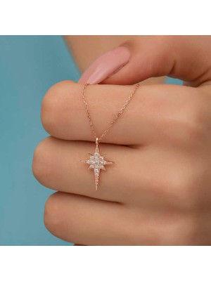 Usho Jewelry Gümüş Rose Kutup Yıldızı Kadın Kolye