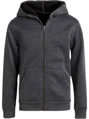 Tezzgelsin Çocuk Unisex Pamuklu Kapüşonlu Fermuarlı Sweatshirt
