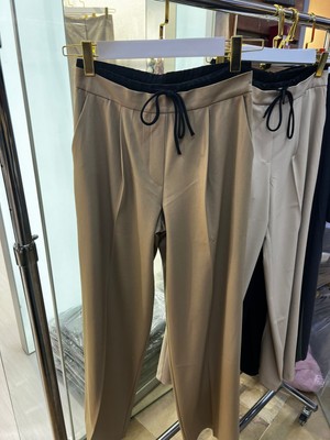 Leinas Official Çift Bel Bantlı Wide Leg Pantolon