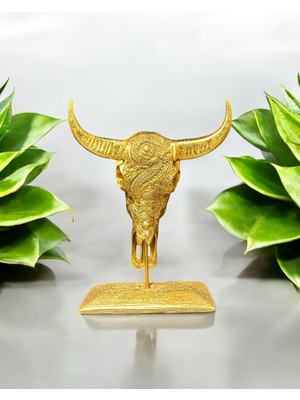 Boynuzlu Kafatası Dekoratif Obje