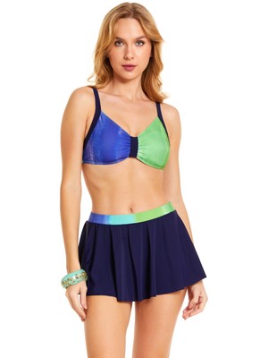 Argento Çok Renkli Toparlayıcı Etekli Bikini Takımı