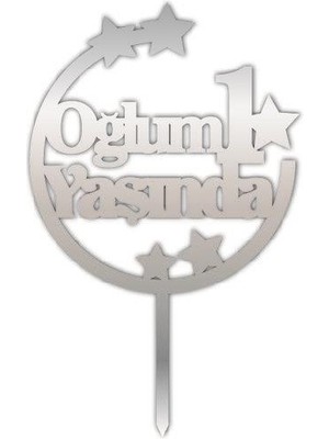 Partici Oğlum 1 Yaşında Yazılı Gümüş Pleksi