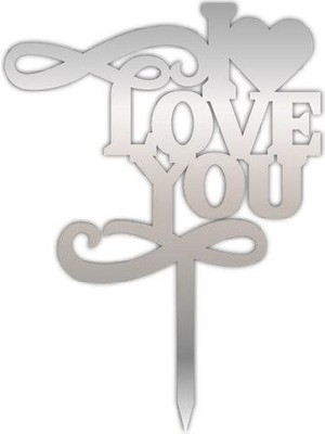 Partici I Love You Desenli Gümüş Pleksi