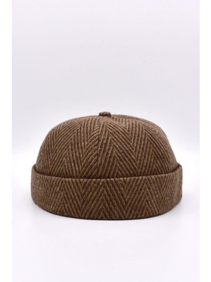 Külah Erkek Kısa Yünlü Docker Şapka Balıksırtı Katlamalı Bere