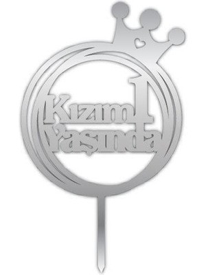Partici Kızım 1 Yaşında Yazılı Gümüş Pleksi