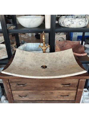 Sipahi Marble Emperador Yaprak Model Büyük Lavabo