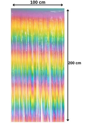 Partici Makaron Gökkuşağı Fon Perdesi