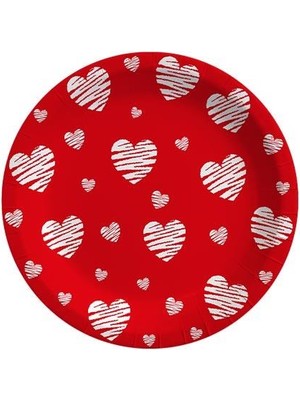 Partici Kalpli Love Karton Tabak 8'li