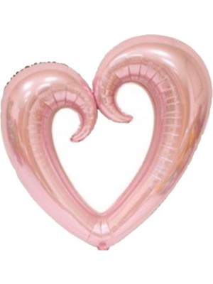 Partici Kıvrımlı Içi Boş Rose Gold Kalp Folyo Balon 100CM